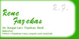 rene fazekas business card