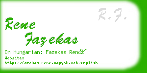 rene fazekas business card